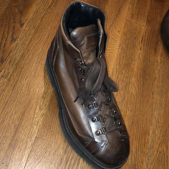 Santoni Italy Black Textured Leather Chukka Boots Men’s 11 D Handmade Italy Santoni | Shoes | Santoni Italy Black Textured Leather  main image 4
